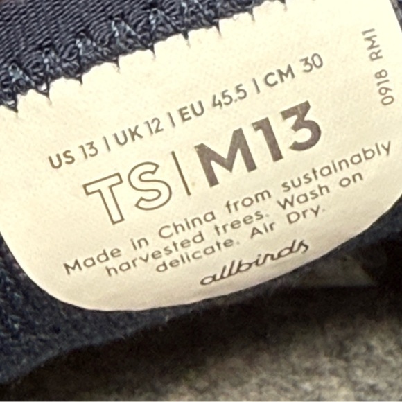 Allbirds Mens Size 13 Tree Runners Athletic Shoes Marine Blue mesh sneakers - Picture 7 of 7